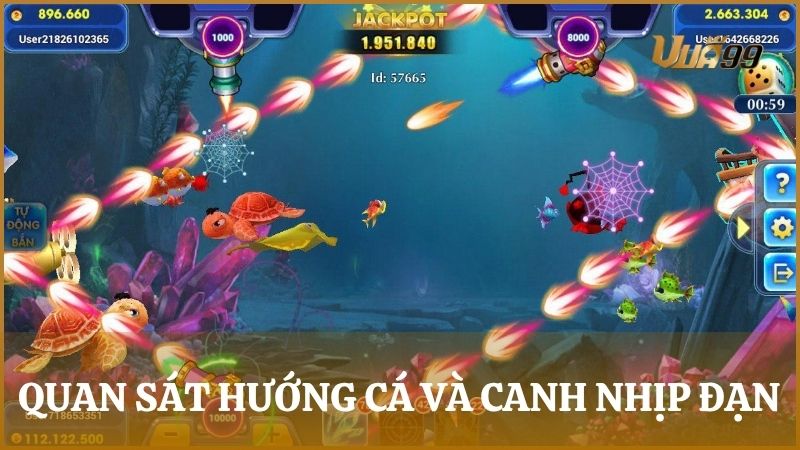 Quan sát hướng cá và canh nhịp đạn giúp bắn cá hiệu quả