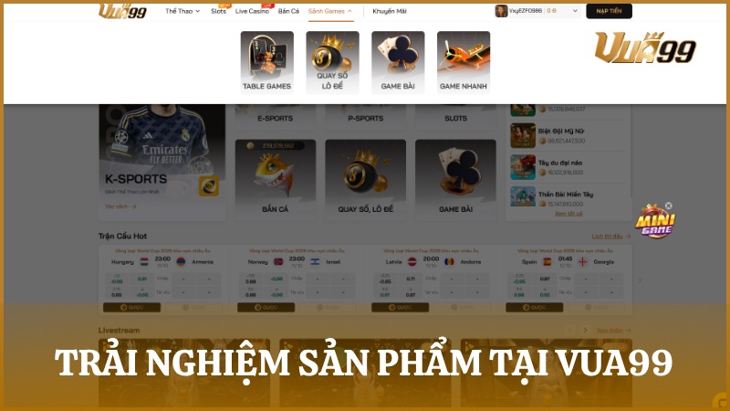 Giới thiệu VUA99 với các kho trò chơi phong phú