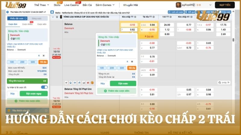 Hướng dẫn chi tiết cách chơi kèo cược chấp 2 trái cho người mới tham gia
