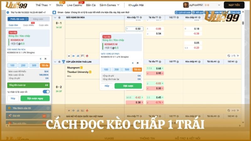 Hướng dẫn cách đọc kèo cược chấp 1 trái chuẩn nhất dành cho người mới
